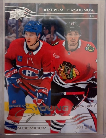 2025-26 Upper Deck Series 1 #250 Ivan Demidov / Artyom Levshunov Young Guns Checklist — front
