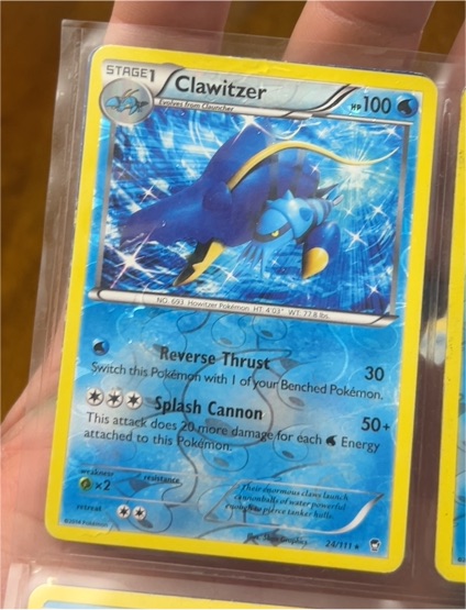 2014 Pokémon XY Furious Fists #24 Clawitzer — front
