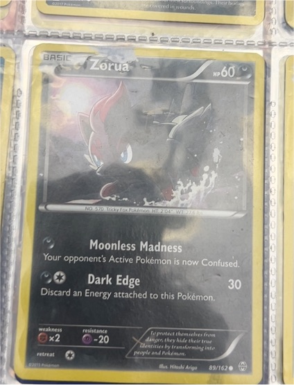 2015 Pokemon XY #89 Zorua — front