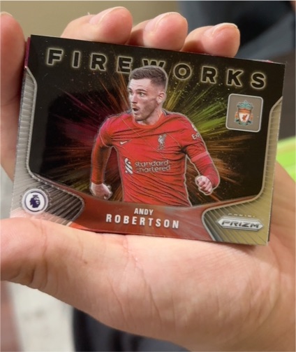 2021-22 Panini Prizm Premier League Fireworks #2 Andy Robertson — front