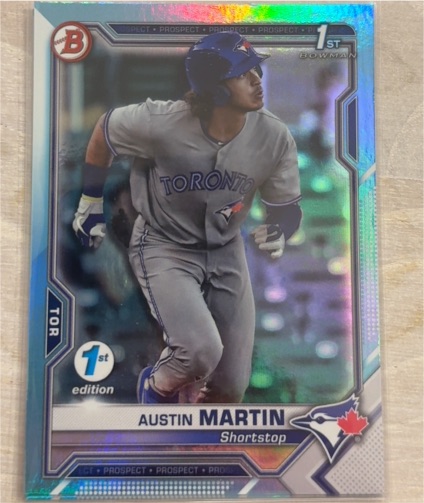 2021 Bowman 1st Edition #BFE-87 Austin Martin — front