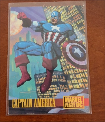 1995 Skybox Marvel vs DC #2 Captain America Promo Card — front