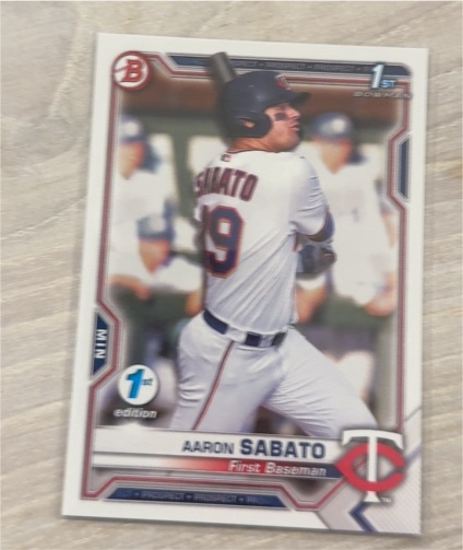 2021 Bowman First Edition #BFE-125 Aaron Sabato — front