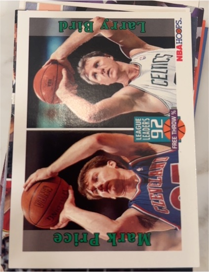 1992-93 Hoops #322 Mark Price / Larry Bird — front