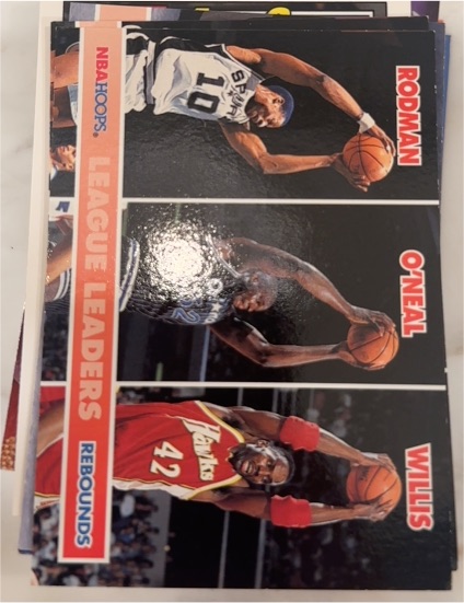 1994-95 Hoops #256 Dennis Rodman / Shaquille O'Neal / Kevin Willis — front
