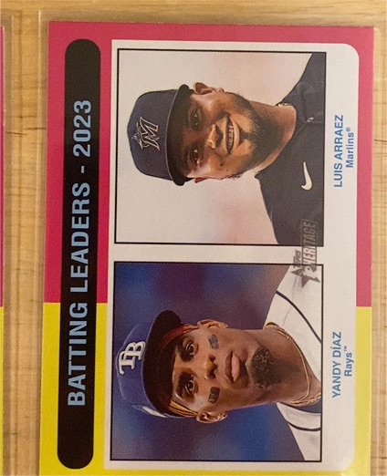 2024 Topps Heritage #306 Batting Leaders Luis Arraez / Yandy Diaz — front