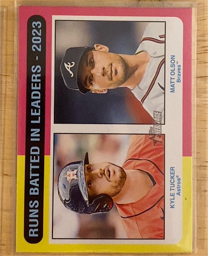 2024 Topps Heritage #308 Runs Batted In Leaders - 2023 (Kyle Tucker / Matt Olson) — front