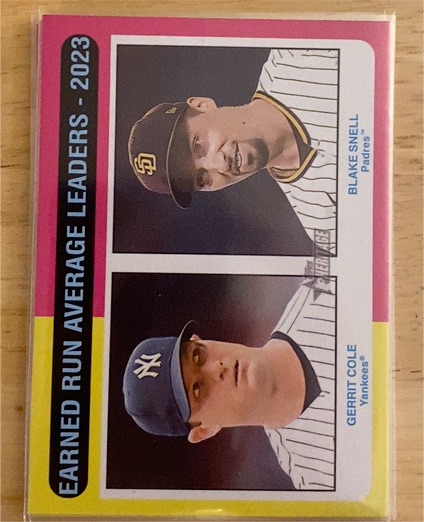2024 Topps Heritage #311 Earned Run Average Leaders Gerrit Cole / Blake Snell — front