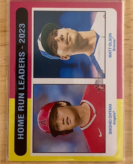2024 Topps Heritage #307 Home Run Leaders - 2023 (Shohei Ohtani / Matt Olson) — front