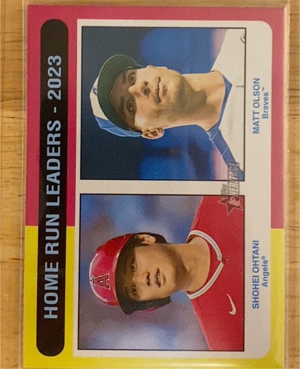 2024 Topps Heritage #307 Home Run Leaders - 2023 (Shohei Ohtani / Matt Olson) — front