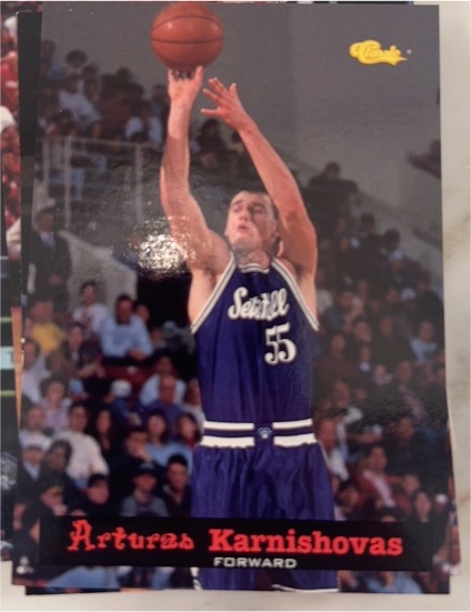 1994 Classic Draft #40 Arturas Karnishovas — front