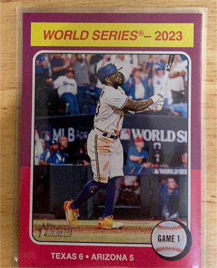2024 Topps Heritage #461 Adolis Garcia Texas Rangers World Series Baseball Card — front