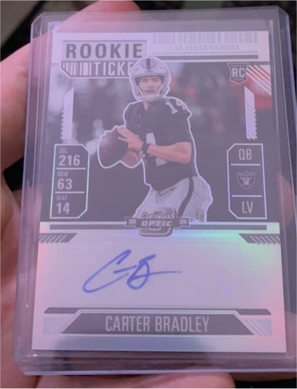 2024 Panini Contenders Optic #186 Carter Bradley Rookie Ticket Auto — front
