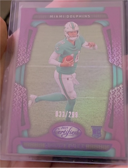2025 Panini Certified #33 J.J. McCarthy Pink Mirror — front