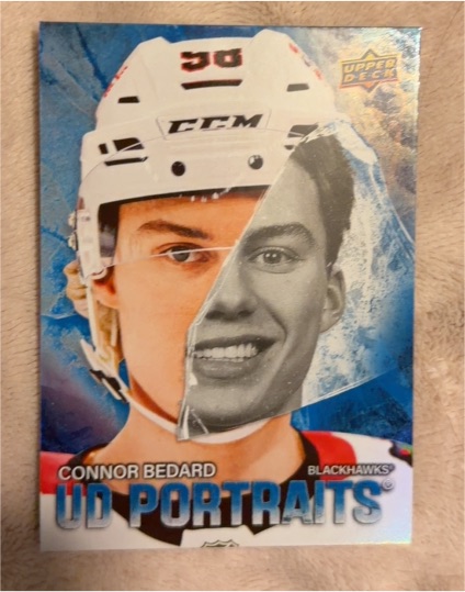 2025-26 Upper Deck Series 1 #P-1 Connor Bedard UD Portraits Chicago Blackhawks — front
