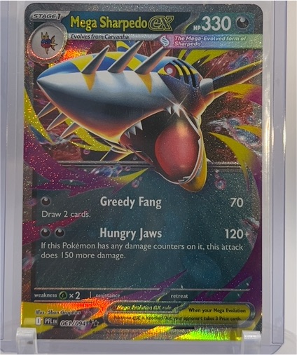2025 Pokémon Phantasmal Flames #061 Mega Sharpedo EX — front