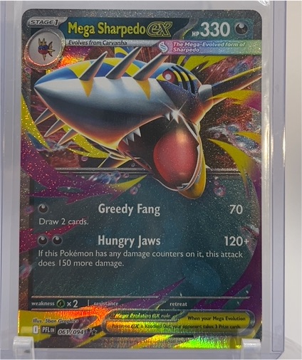 2025 Pokemon TCG Phantasmal Flames #061 Mega Sharpedo ex — front