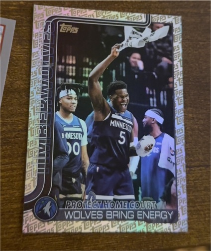 2025-26 Topps #287 Protect Home Court: Wolves Bring Energy Anthony Edwards — front
