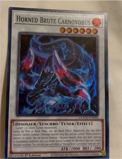 2020 Yu-Gi-Oh! DOOD-EN098 Horned Brute Carnovorus — front
