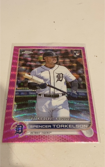 2022 Topps Chrome Update #USC157 Spencer Torkelson Rookie Debut Pink Wave Refractor — front