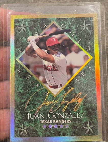 1994 Leaf Gold Stars #13 Juan Gonzalez — front