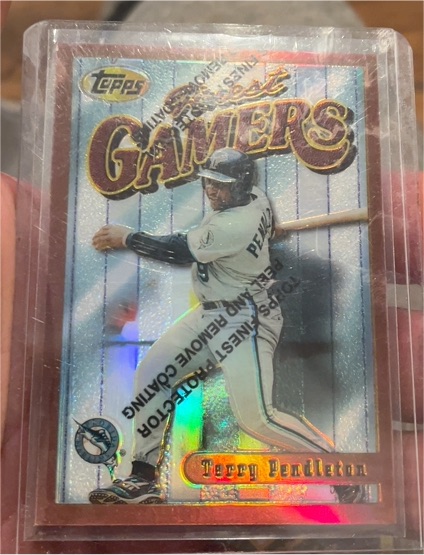 1996 Topps Finest Gamers #8 Terry Pendleton — front