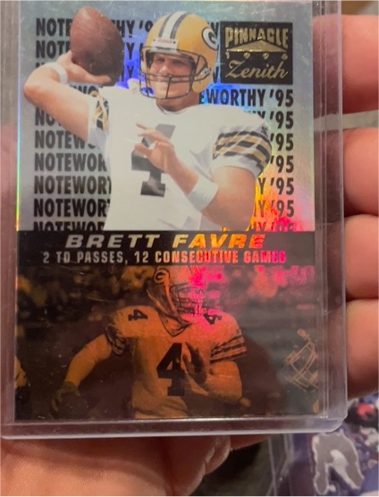 1996 Pinnacle Zenith Noteworthy '95 #7 Brett Favre — front
