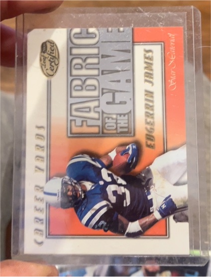 2000 Leaf Certified Fabric of the Game #FG-15 Edgerrin James — front