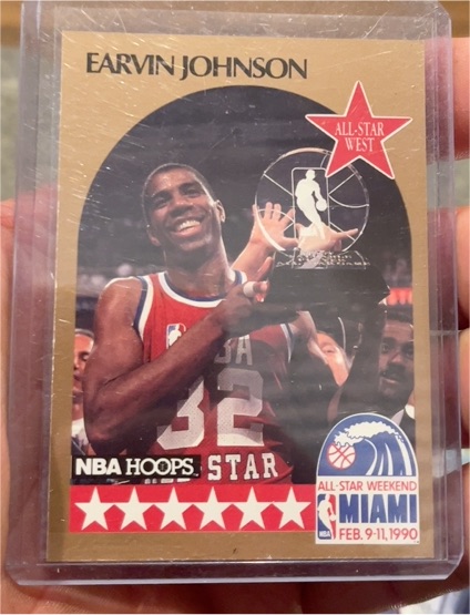 1990 NBA Hoops #18 Earvin Johnson — front