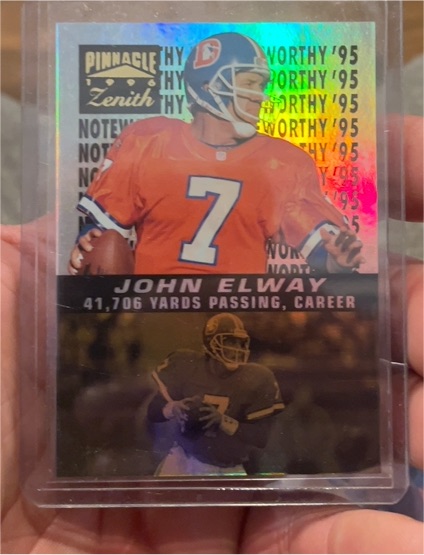 1996 Pinnacle Zenith Noteworthy '95 #11 John Elway — front