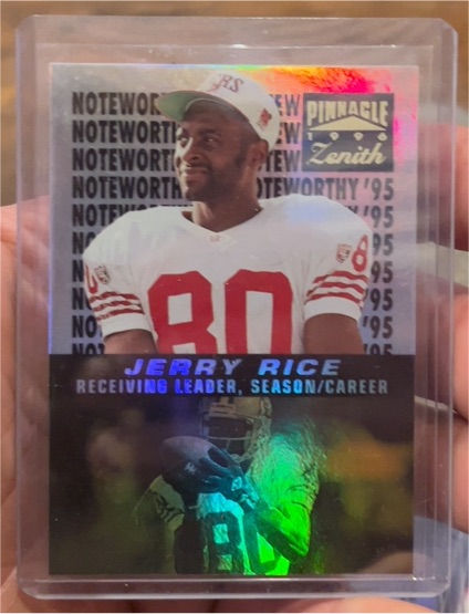1996 Pinnacle Zenith Noteworthy #2 Jerry Rice — front