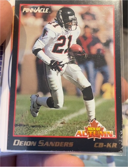 1993 Pinnacle Men of Autumn #29 Deion Sanders — front