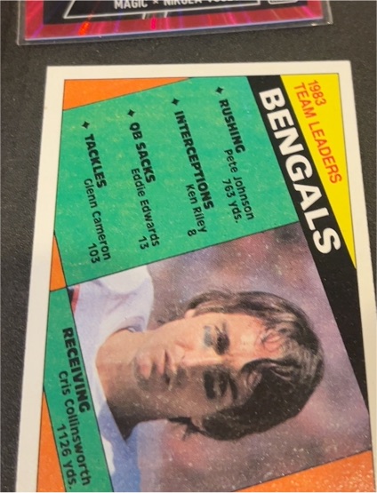 1984 Topps #32 Bengals Team Leaders - Cris Collinsworth — front