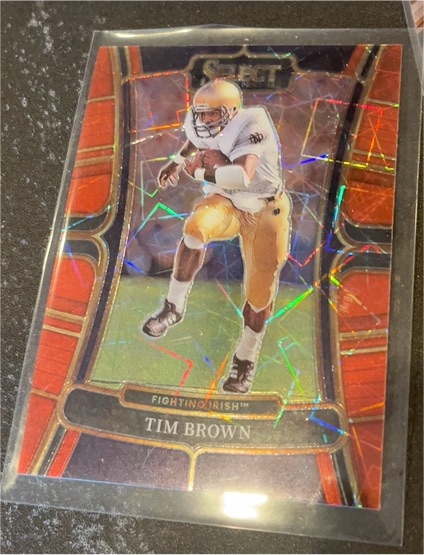 2023 Panini Select Draft Picks #99 Tim Brown Red Lazer Prizm — front
