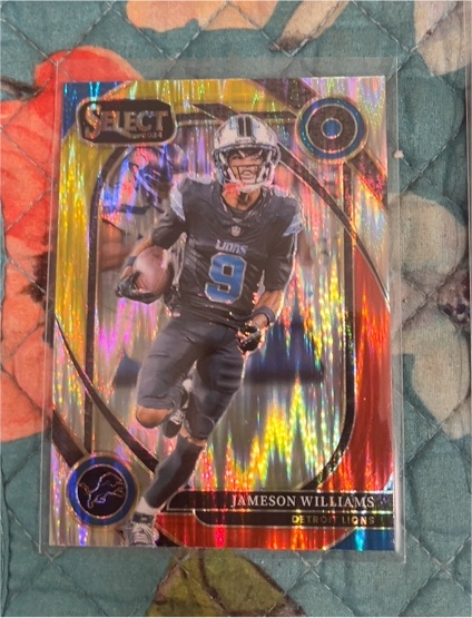 2024 Panini Select - Club Level Jameson Williams #267 Red & Yellow Shock Prizm — front