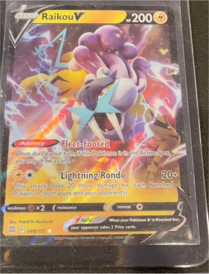 2022 Pokemon Sword & Shield Brilliant Stars #048 Raikou V — front