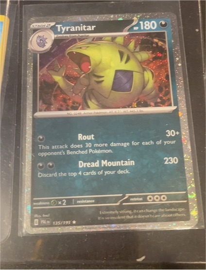 2023 Pokémon TCG Paldea Evolved #135 Tyranitar — front