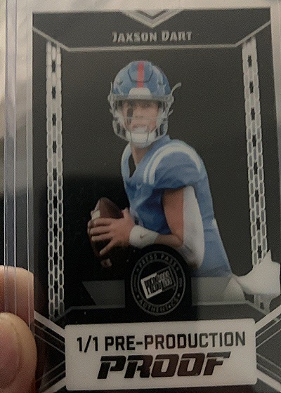 2024 Leaf Football 1/1 Pre-Production Proof Jaxson Dart — front