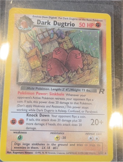 1999 Pokémon Team Rocket #6 Dark Dugtrio — front