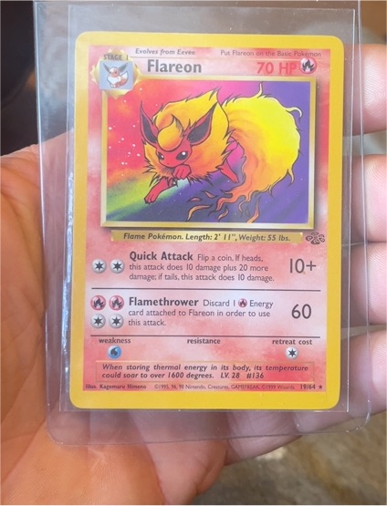 1999 Pokémon Jungle #19 Flareon — front