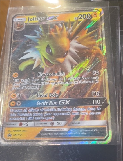 Sun & Moon #SM173 Jolteon GX Black Star Promo — front
