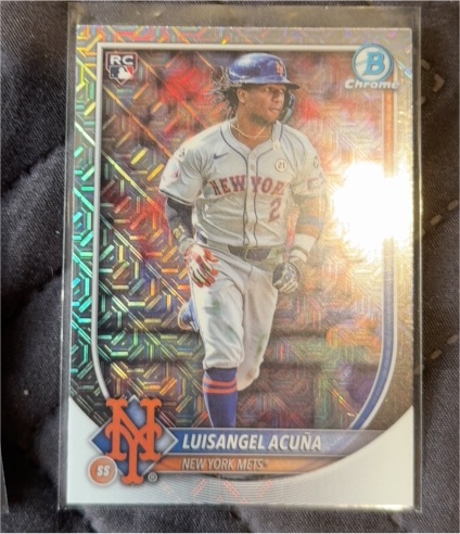 2025 Bowman Chrome #83 Luisangel Acuna Mojo Refractor Rookie — front
