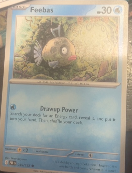 2021 Pokémon SV04: Paradox Rift #035 Feebas — front