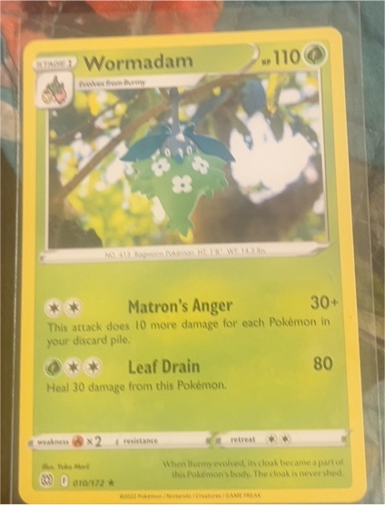 2022 Pokémon Sword & Shield Brilliant Stars #10 Wormadam — front