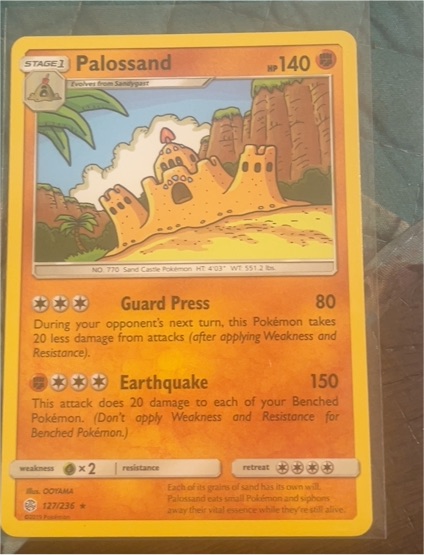 2019 Pokémon TCG SM12 Cosmic Eclipse #127 Palossand — front
