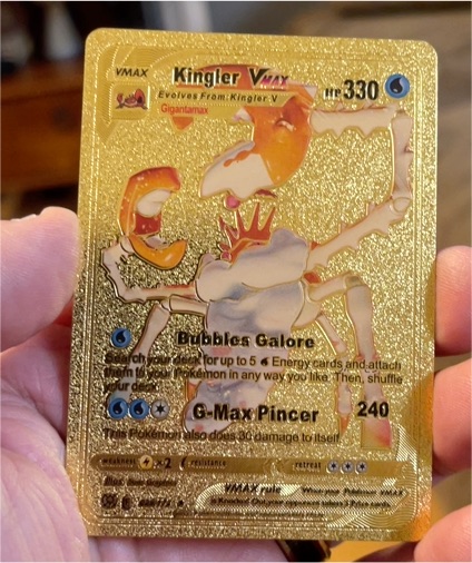 Kingler VMAX Gold Foil Fan Art Pokemon Card — front