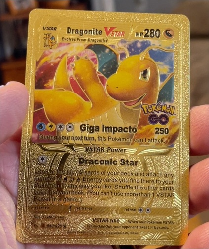 2022 Pokémon GO #050 Dragonite VSTAR Gold Foil Fan Art — front