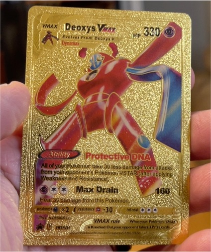 Deoxys VMAX SWSH267 Fan Art Gold Foil — front