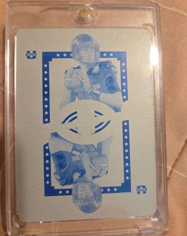 Utah State Football Card Blue Printing Plate — front