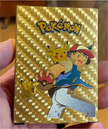 1999 Pokémon Gold Foil Card Deck Ash & Pikachu — front